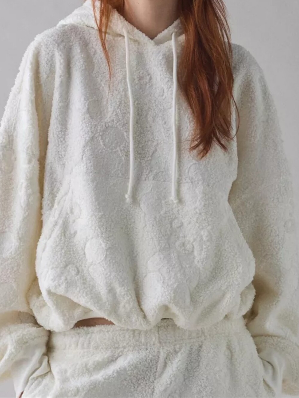 Out From UnderCream Sherpa Hoodie with Subtle Texture